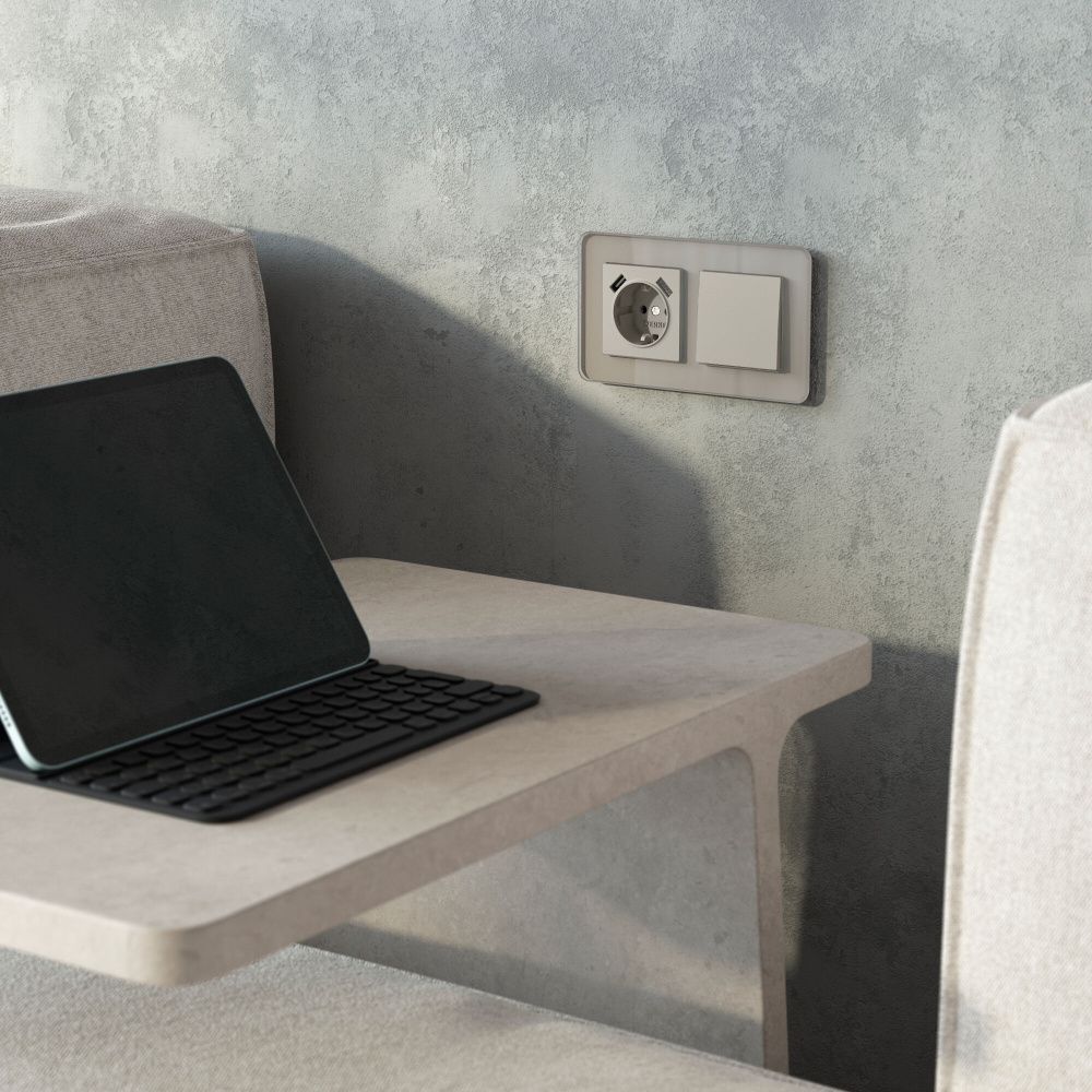 W1279504 Накладка для розетки USB, дымчатый Werkel, 4690389212031