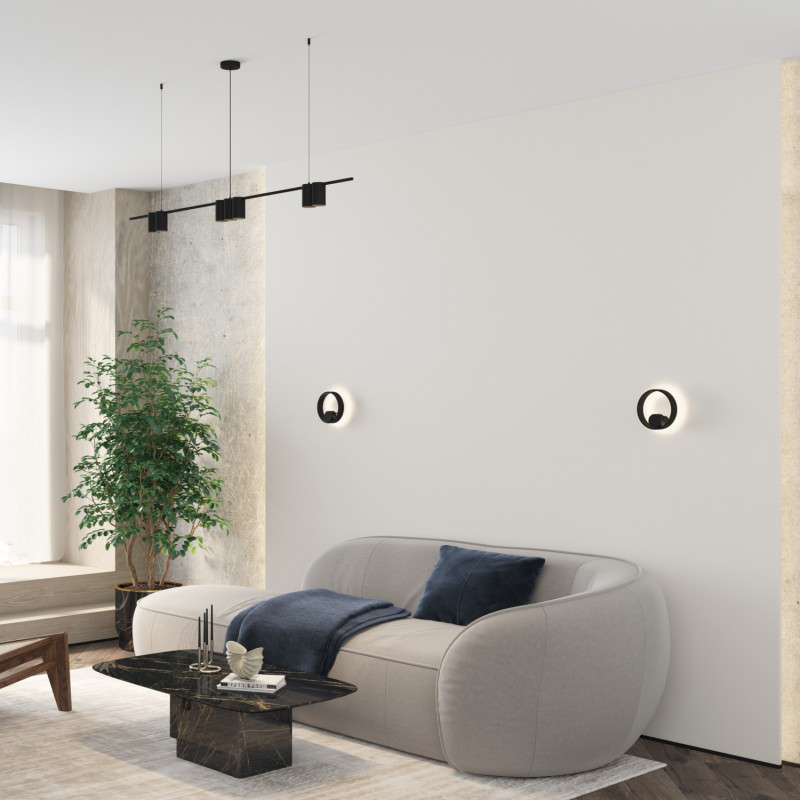 Бра 8,5*18,5*18,5 см, 10W, 3000К, Denkirs Orbit DK5060-BK черный