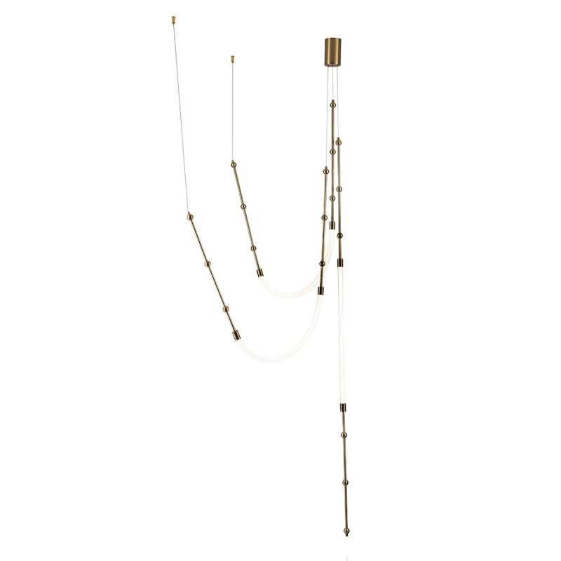 Подвесной светильник 1604*30 мм, 3*LED 25W 3000-6500K бронза Indigo Corda V000064L, 14010/3P Brass
