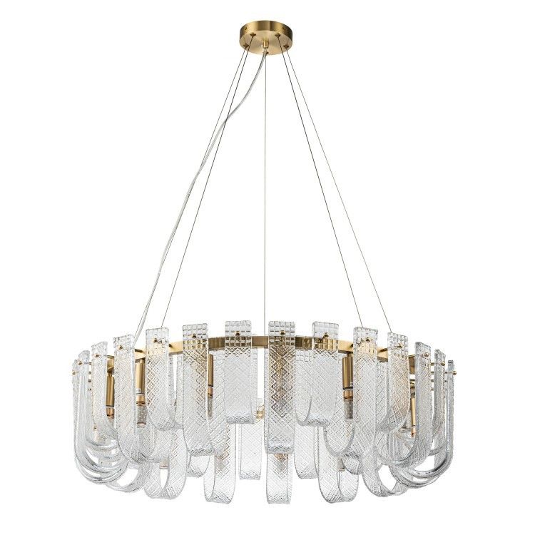 Подвесной светильник 80*26-146 см, 14*E14*60W, Belfast Severn 6601-800 BR CL, Латунь