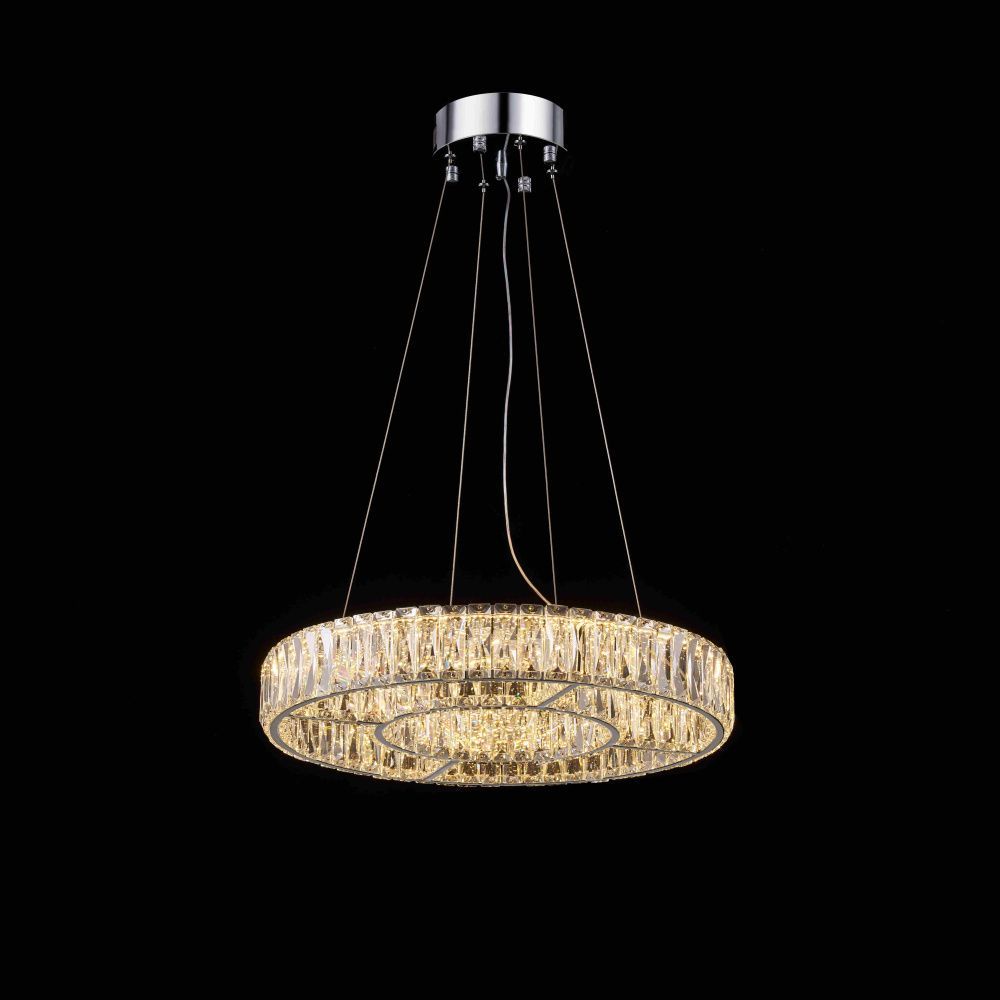 Люстра Ø500 x H80 (1200) мм, LED 98W NewRgy CHROME (ХРОМ) E26-ф500*H80(1200) CHROME