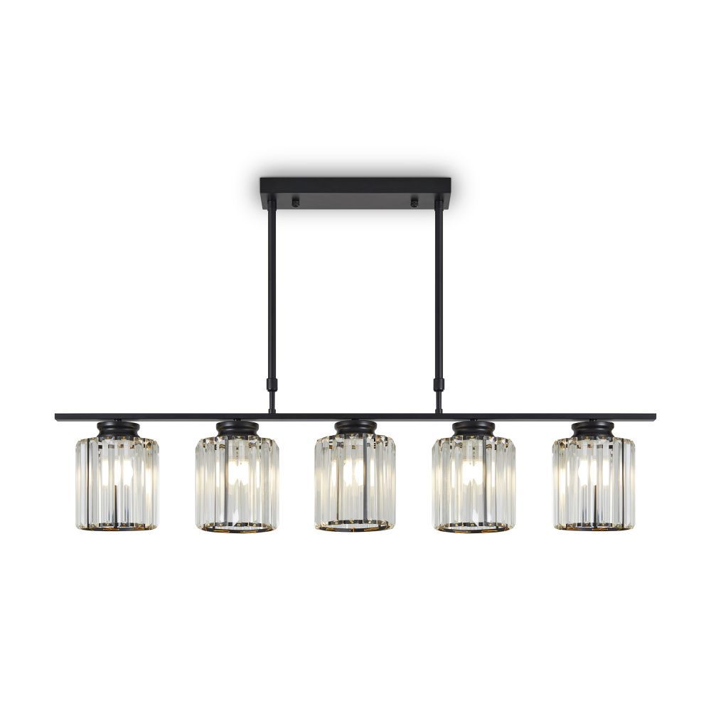 Люстра 100*14*-81 см, 5*E27*200W, Freya  FR5474PL-05B, Черный
