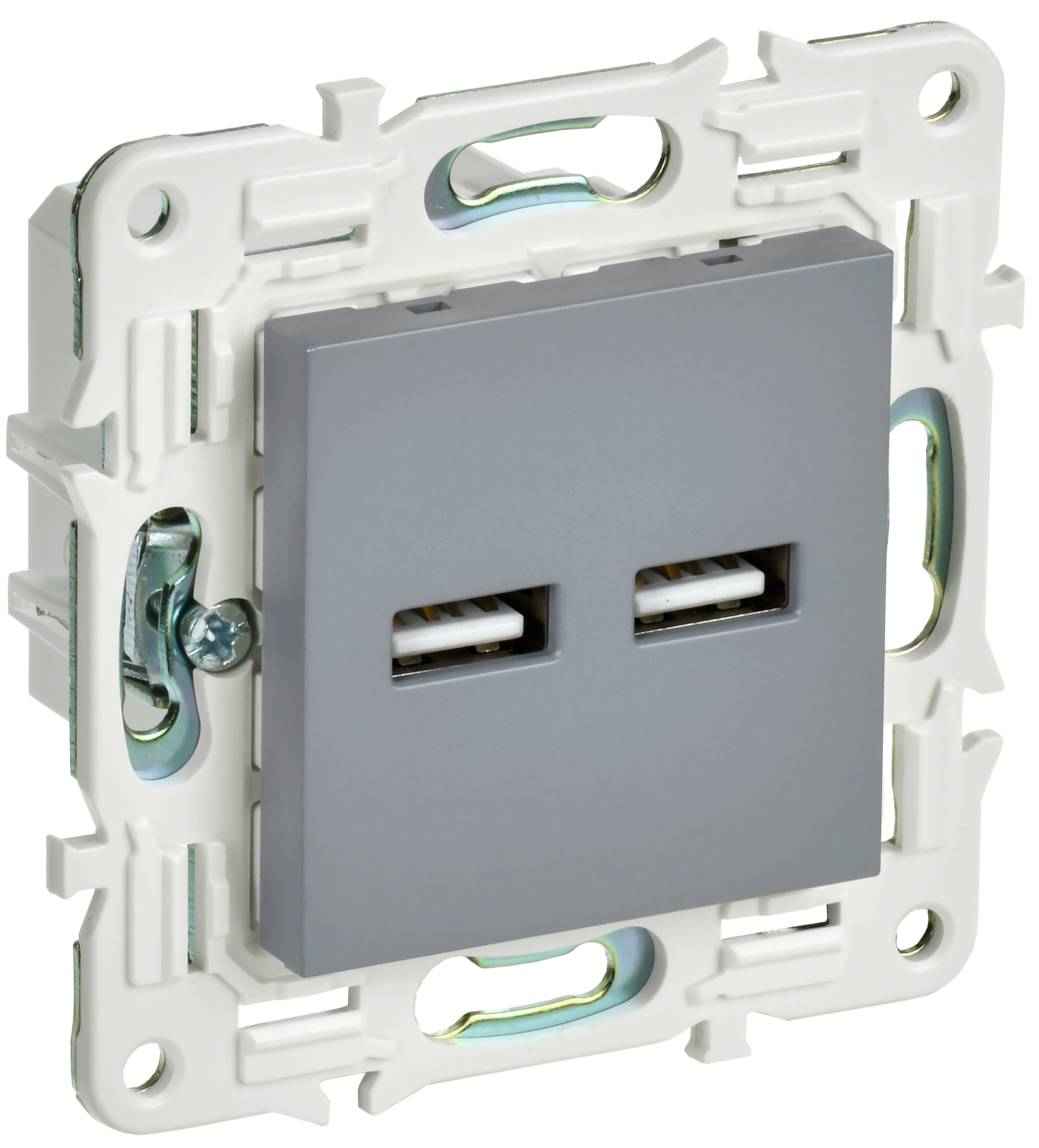 SKANDY Розетка USB A+A 3,1А SK-R15Gr сер. IEK, SK-U21-D31-K03
