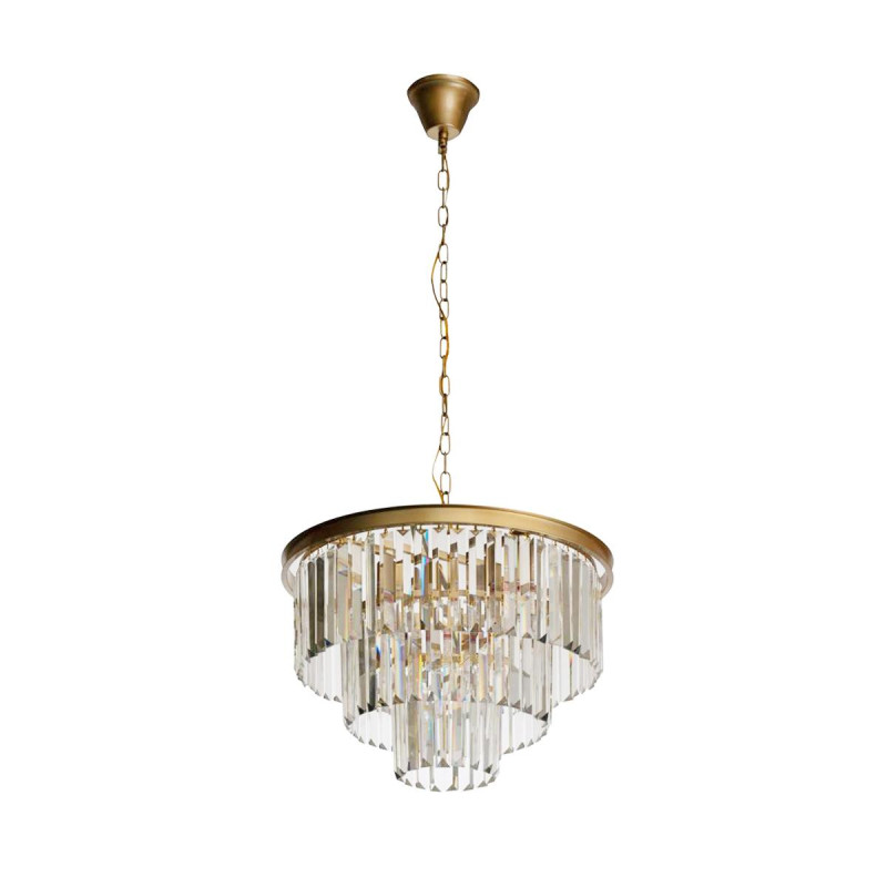 Подвесная люстра Loft IT Prism Clear 10019/500C, диаметр 50 см, золото