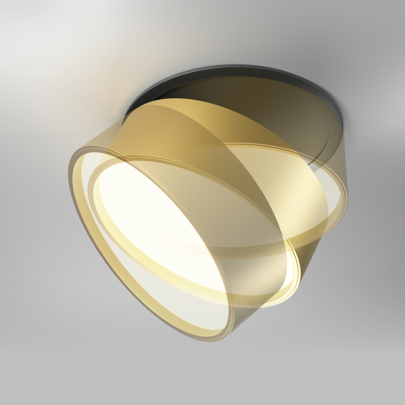 Встраиваемый светильник 12*12*6,6 см LED, 18W, 3000К, Maytoni Technical ONDA DL024-18W3K-BMG золото матовое