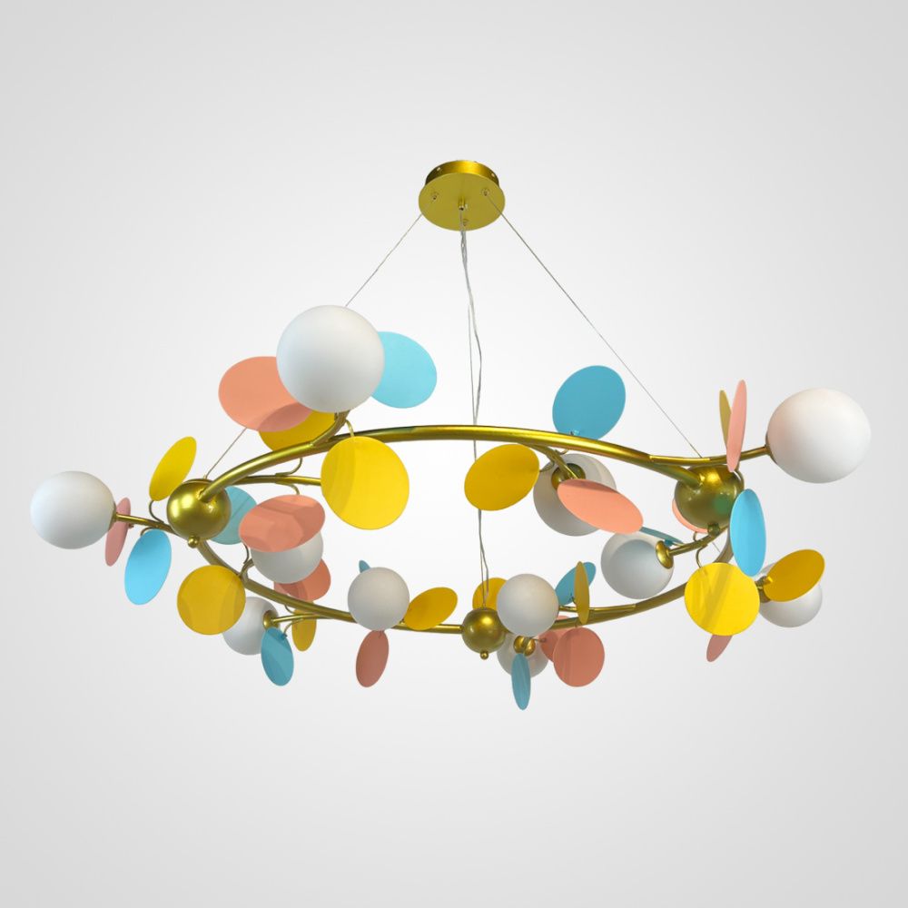 Подвесная люстра Light of MATISSE R D105 105*105*22 см, 12*G9*20W, ImperiumLoft MATISSE-R01, Золотистый, Разноцветный