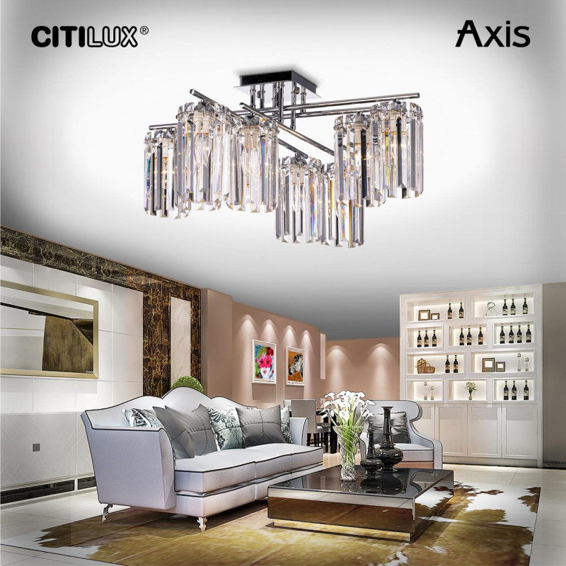 Люстра 70 см Citilux CL313281 AXIS Хром