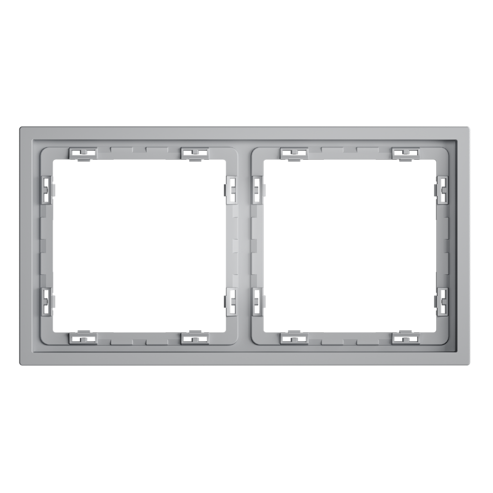 Рамка пластиковая S70 на 2 поста, серый Voltum VLS100216