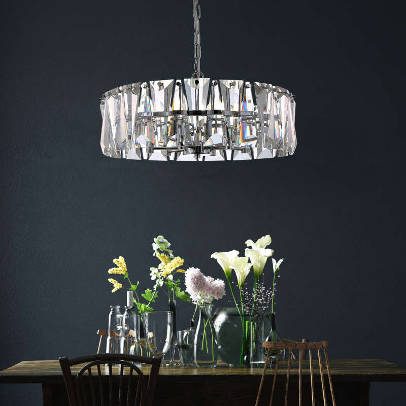 Подвесная люстра Maytoni Puntes MOD043PL-06CH, диаметр 52 см, хром