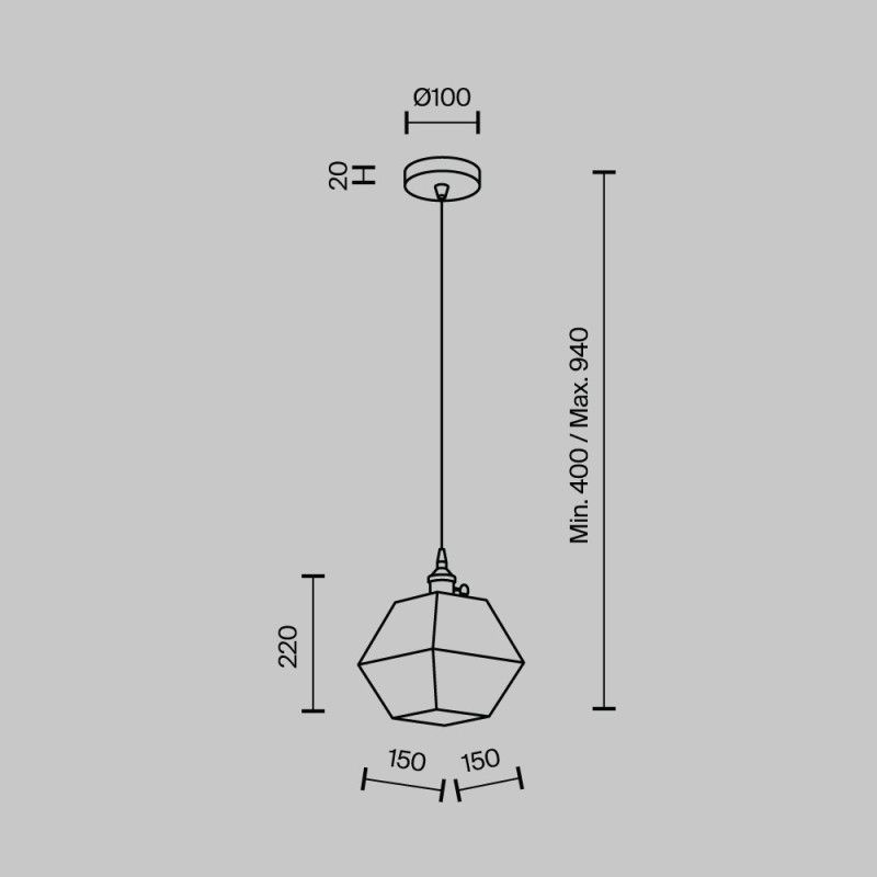 Подвесной светильник MODESTYLE MS.154.150 BS