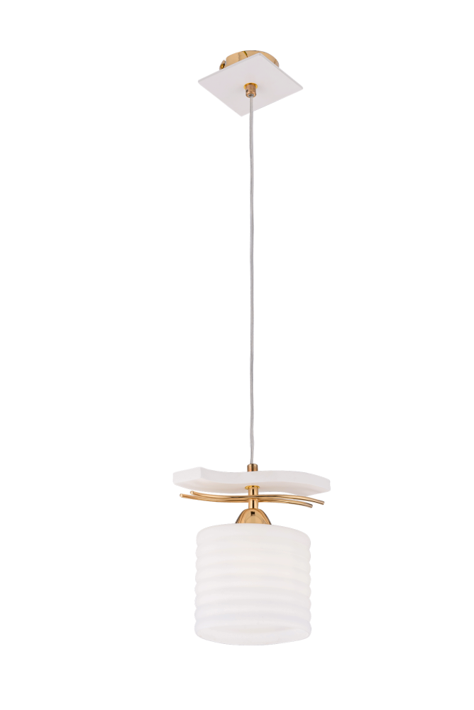 Люстра L210 x W120 x H210(1000), мм, 1*40W, FGD+WH (Золото+Белый) Sfera Sveta 85634/1P FGD+WH