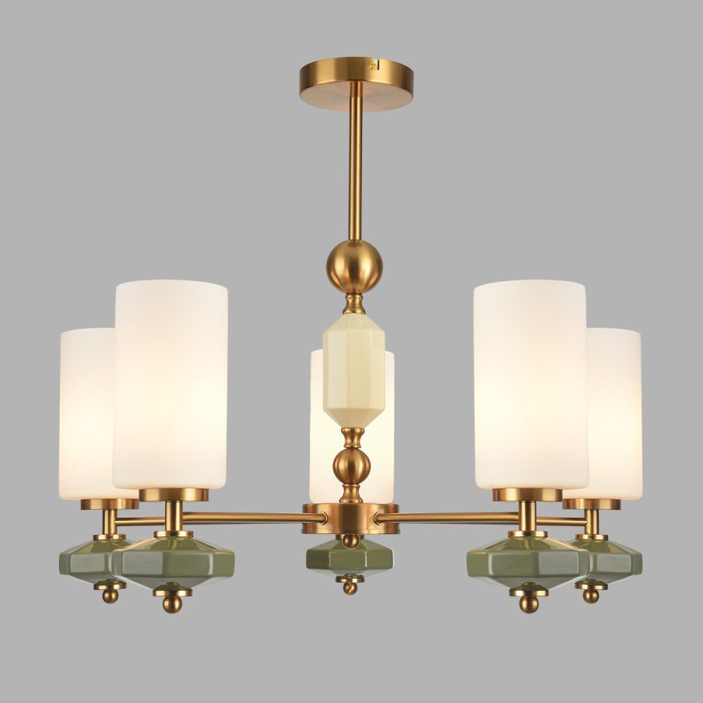 Люстра на штанге 63 см, Lumion Moderni Mila 8427/5C, латунь