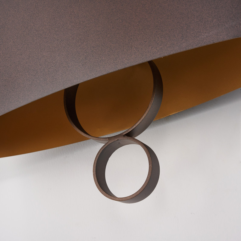 Бра Favourite Ferrous 4007-2W, D165*W400*H365, каркас двух цветов - коричневого цвета с внешней стороны и цвета золота с внутренней, декоративные элементы в виде колец