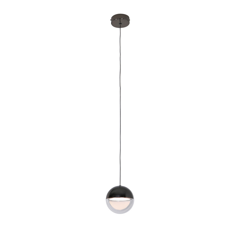 Подвесной светильник 12*180 см, 5W, Favourite luna 4369-1P черный глянцевый, белый и прозрачный акрил
