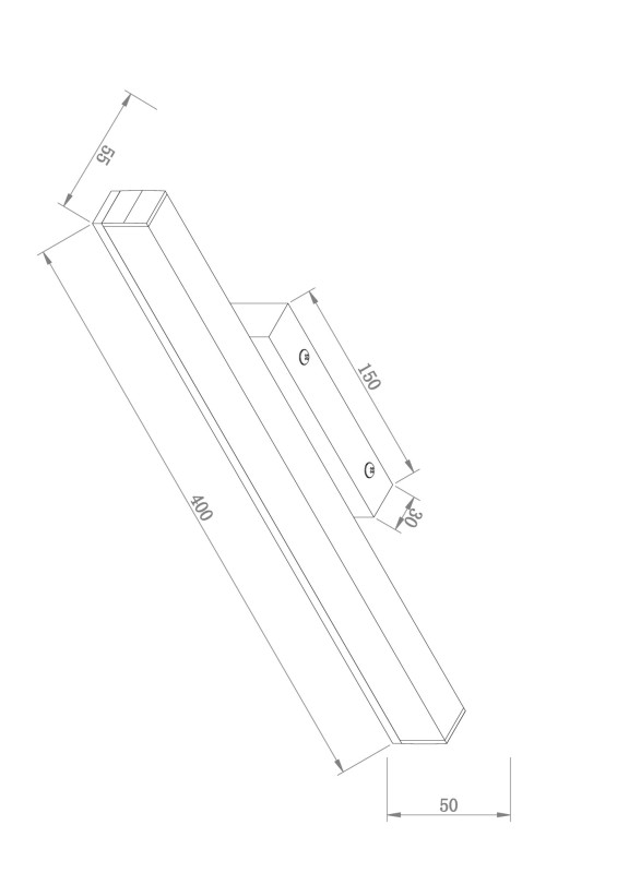 Подсветка 40 см, 9W, 4000K, Maytoni Fichte MIR012WL-L9W4K, белый