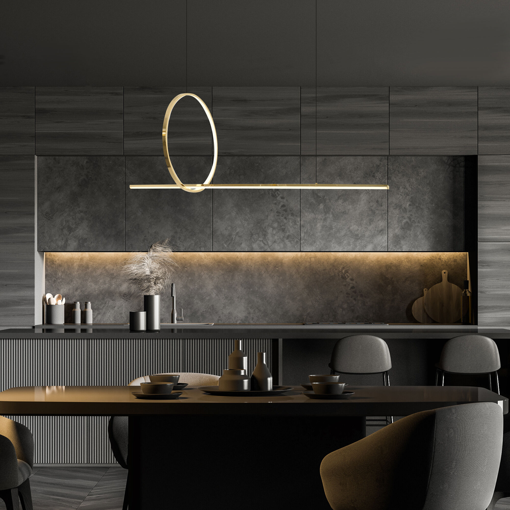 Светильник 121*40*120 см,  LED*35.5W, 4200 К, Eurosvet Mist 90266/1, золото