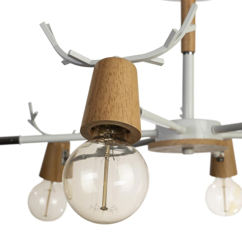Люстра потолочная LOFT IT Sven 10024/6 Black, диаметр 72 см, черный-дерево