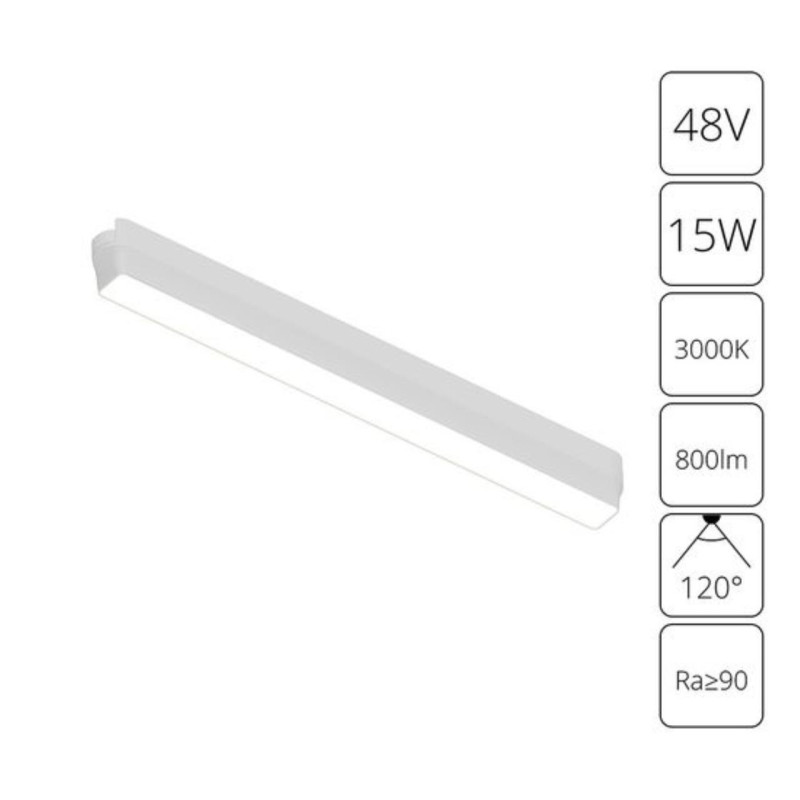 Трековый магнитный светильник 34 см, 15W, 3000K, Arte Lamp Rapid A1168PL-1WH, белый