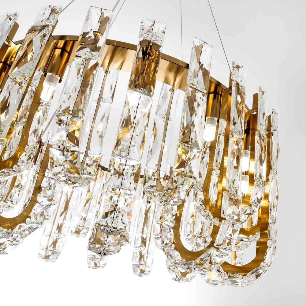 Подвесная люстра 60*80-140 см, 14*G9, 25 м2 MODELUX ML.6621.14 BS латунь