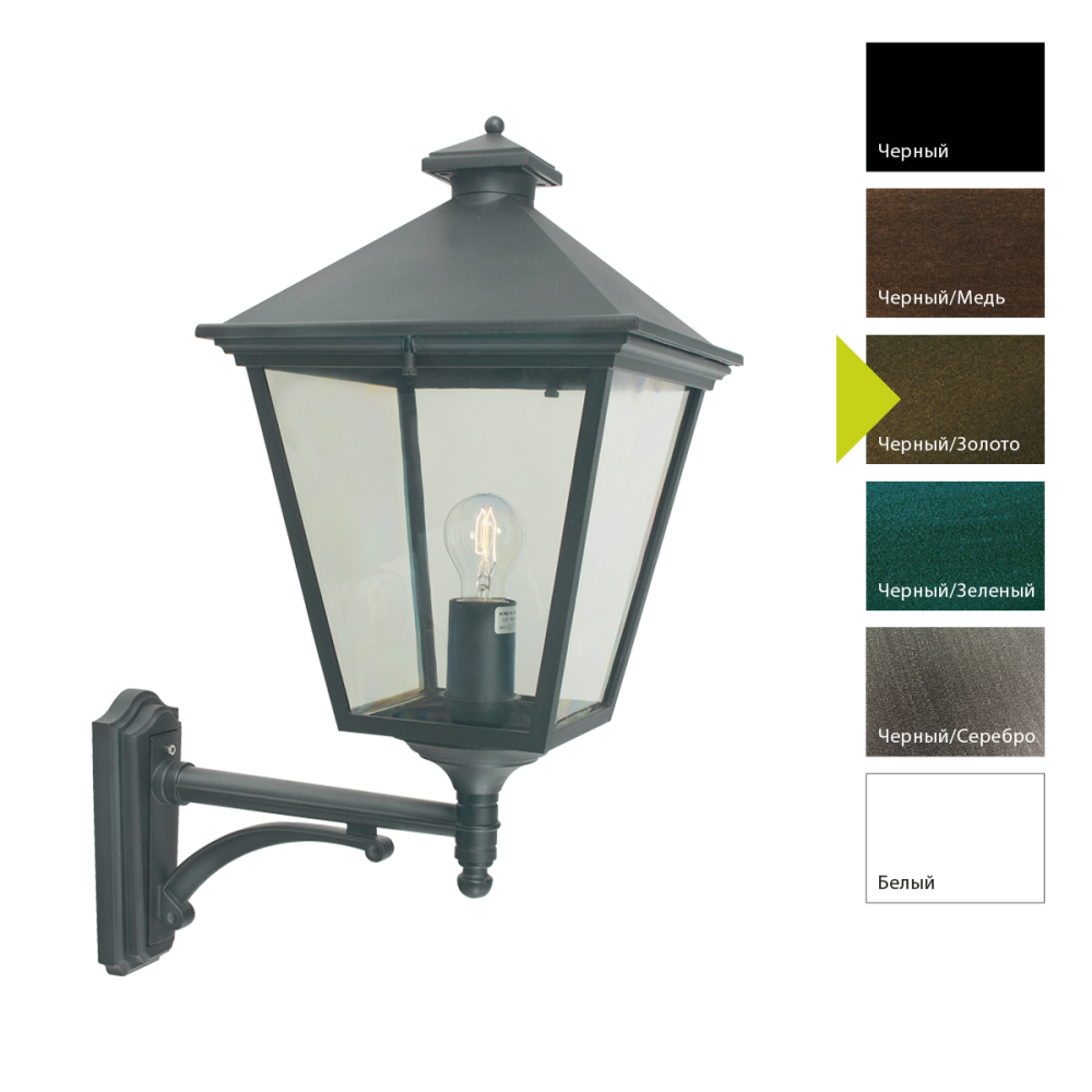 Настенный фонарь 46*31*75 см, E27*100 (накал.) 77 (гал.)W, Natural Concepts Norlys London Big 384B, BD (Черный/Золото)