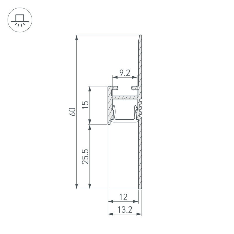 Профиль Arlight 038550 200*1,32*6 см. Цена указана за 1 метр. Продается кратно 1 метру.  экран отдельно