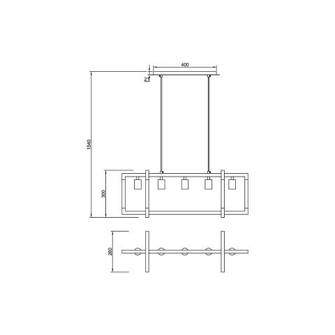 Подвесной светильник 26*80*154 см, 5*E27 хром Vele Luce Palermo VL5023P05