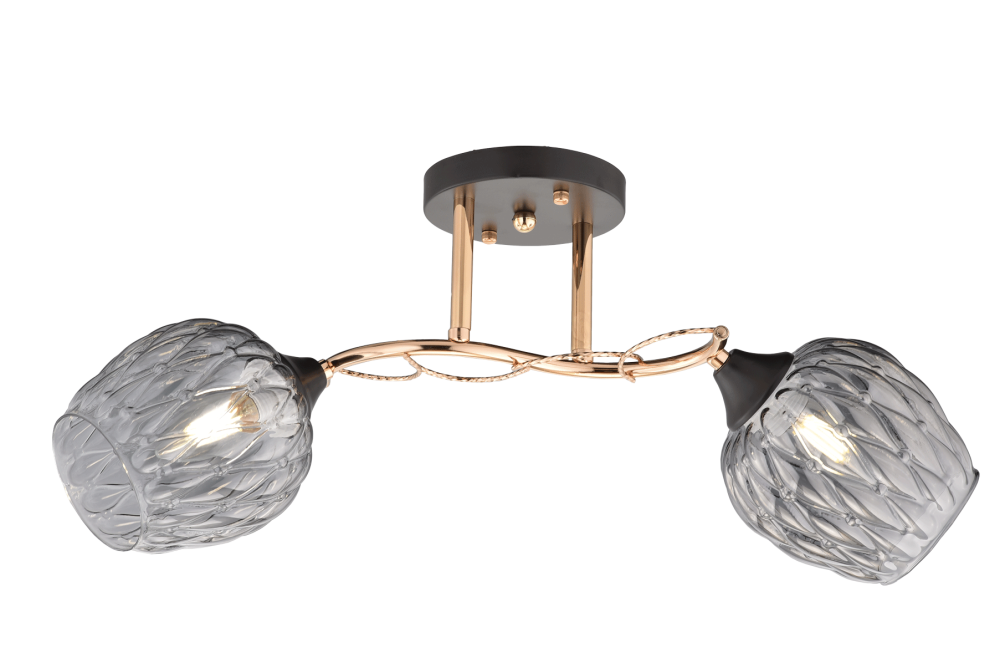 Люстра L500 x W150 x H230, мм, 2*40W (80W), CF+FGD(Чёрный +Золото) Rilon 4732/2 CF+FG