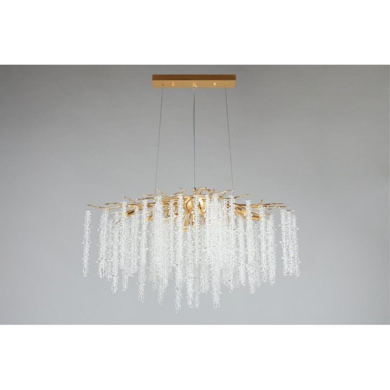 Подвесная люстра 100*50*80-180 см, 10*G9, 5W, Aployt PAULINA APL.848.23.10, золотой