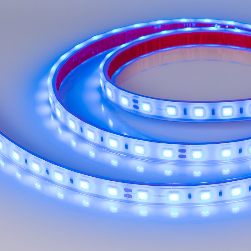 Лента герметичная RTW-PFS-B60-13mm 24V Blue (14.4 W/m, IP68, 5060, 5m) (Arlight, 14.4 Вт/м, IP68) 036171. Цена указана за 5 метров. Продается кратно 5 метрам.