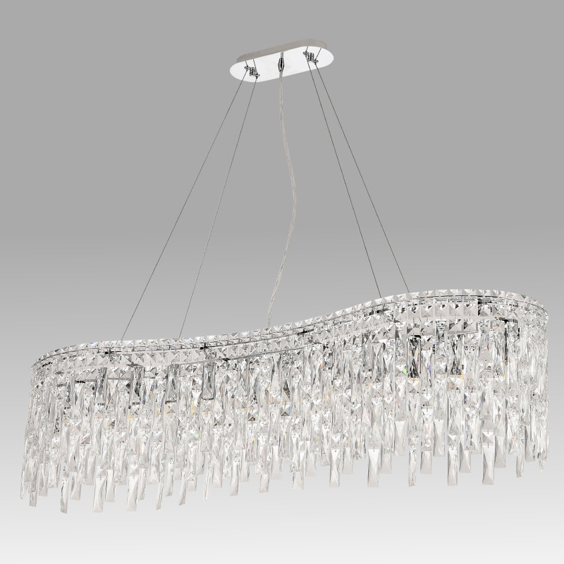 Люстра 30*120*29 см, 12*E14*40W Хром Crystal Lux ABRIL SP12 L1200 овал