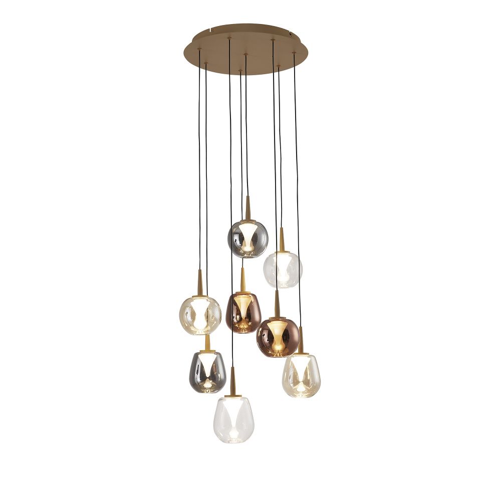 Люстра подвесная 40*212,5 см, 8*LED*5W, 3000K, Mantra Andromeda MAN8933+8PL, золотой