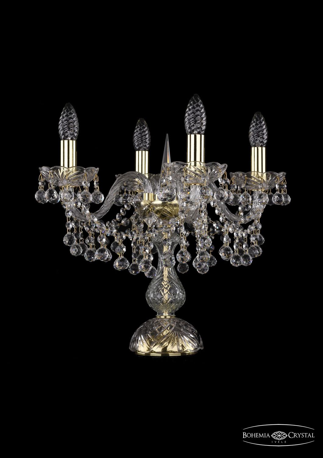 Настольная лампа Bohemia Ivele 1409L/4/141-39/G, диаметр 44 см, золото