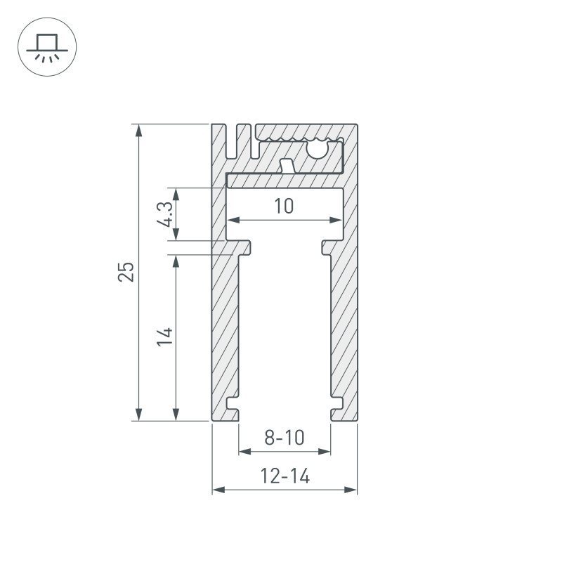 Профиль Arlight 019191 200*2,5*1,64 см. Цена указана за 2 метра. Продается кратно 2 метрам.  экран не требуется