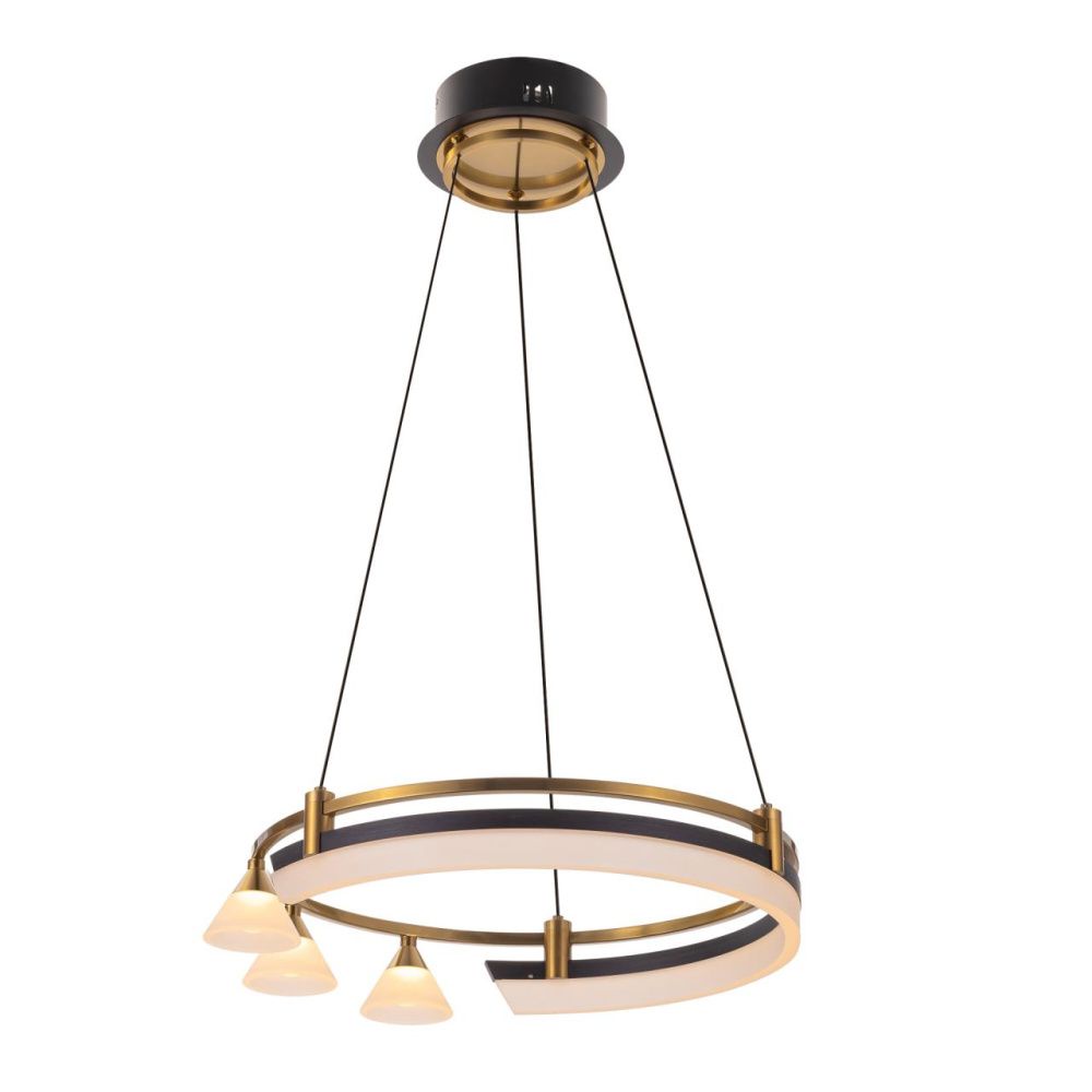 Подвесная люстра 40 см, 28W, 3000K, Citilux Helly CL211042, черный-бронза