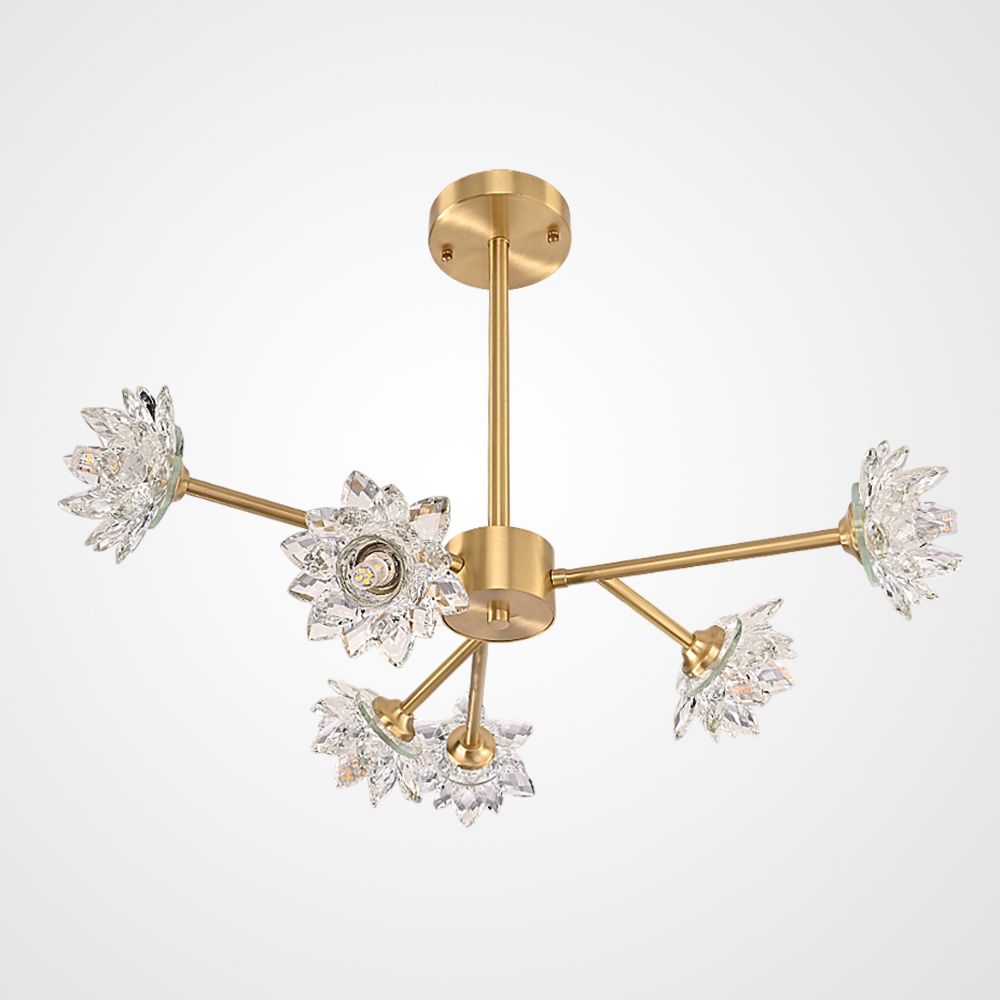 Люстра на штанге LOTOS TWO D55 55*55*38 см, 6*G9*40W, ImperiumLoft LOTOS-TWO01, Золотистый