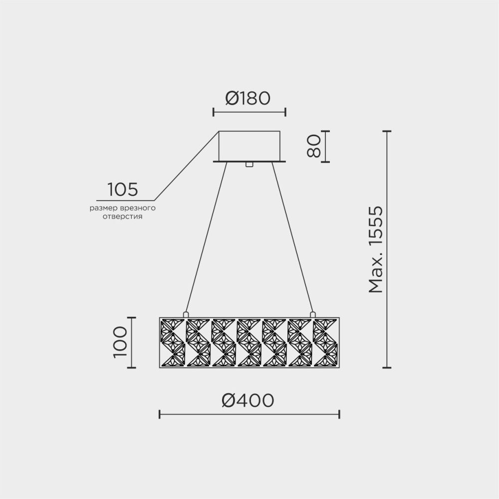 Люстра *40*10 см, LED*39W, 3000-6000K, Modelux  ML.335.400 GD, Золото