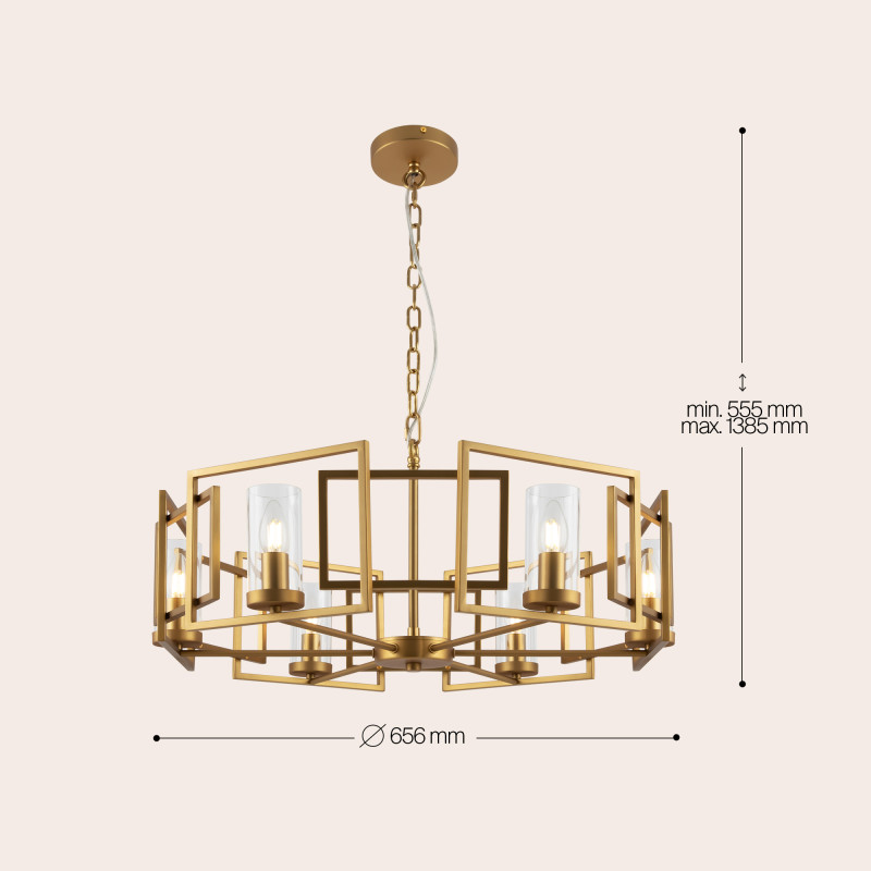 Подвесная люстра Maytoni Bowi H009PL-06G, золото, диаметр 65.6 см