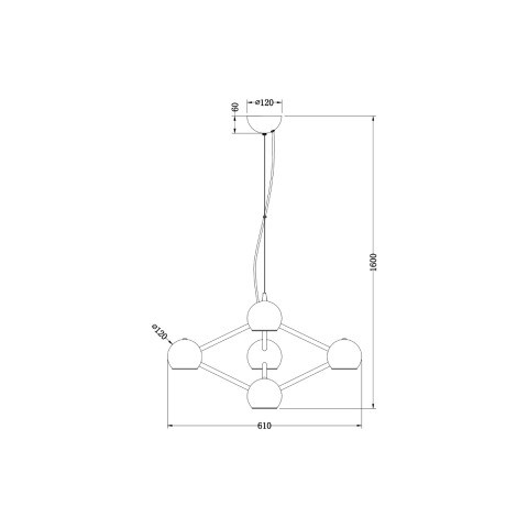 Подвесная люстра  61*160 см, 6*E14 хром, серебро Vele Luce Azore VL5173P06