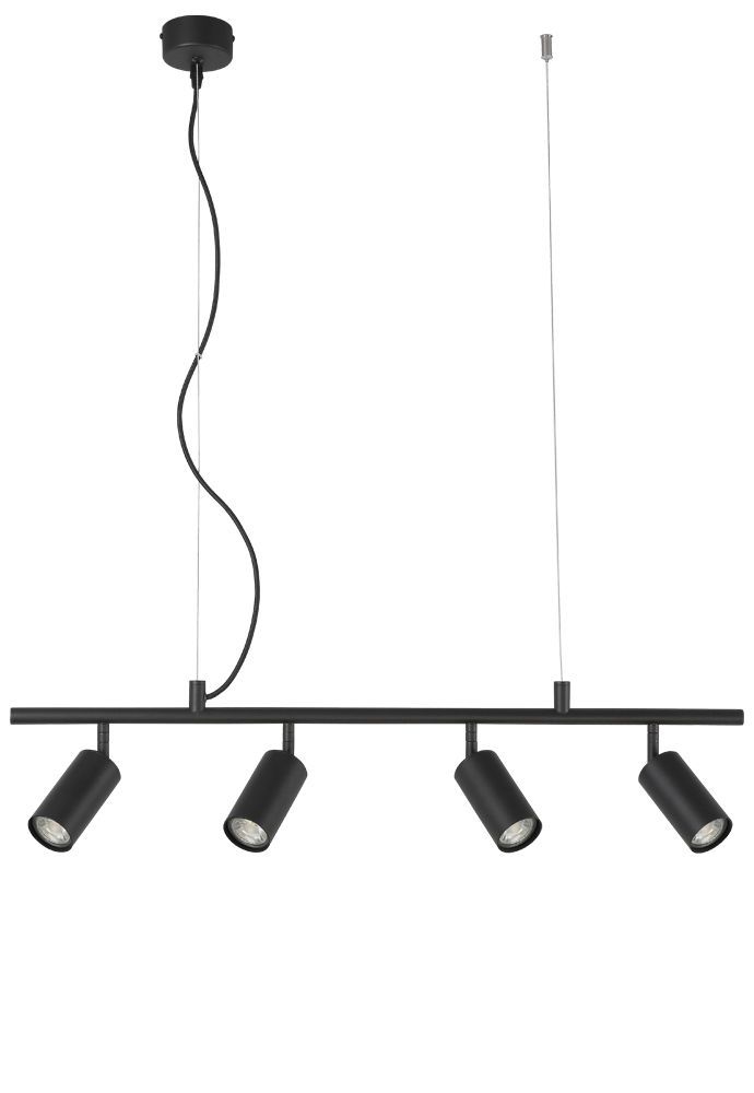 Светильник подвесной 80*5,6*150-200 см, 4*GU10*50W, Crystal Lux Rivo CLT 015C4 L800 BL, Черный