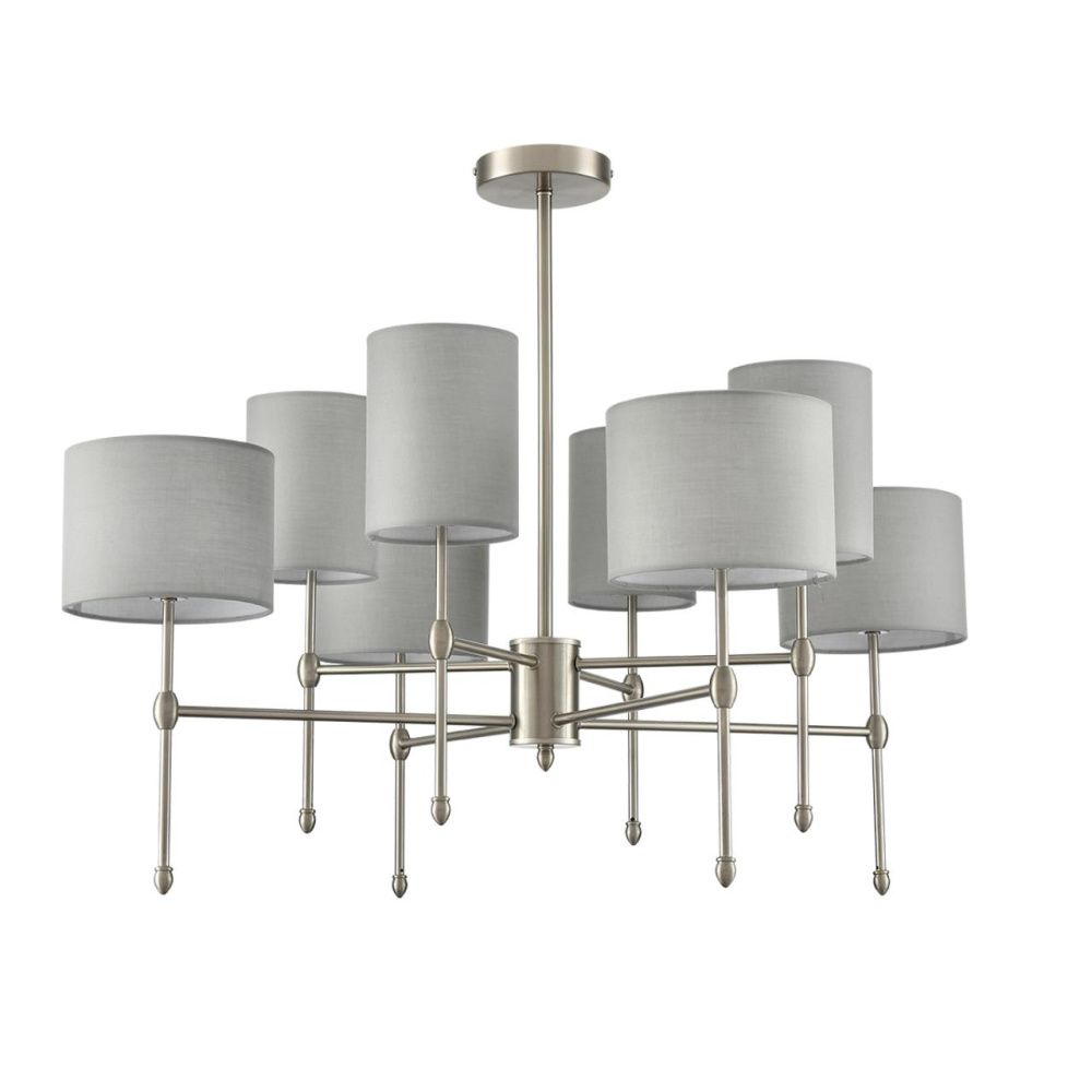 Люстра потолочная *84*-64 см, 8*E14*40W, Lumion LATTI 8262/8C, никель, серый