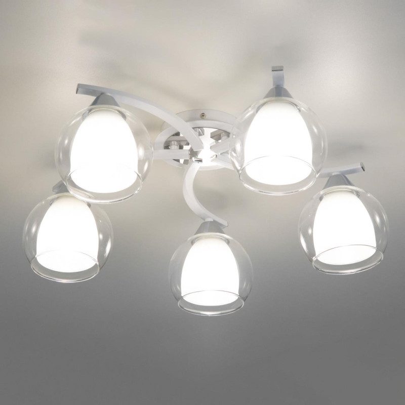 Потолочная люстра Citilux Кристи CL152150, диаметр 54 см, белый-хром