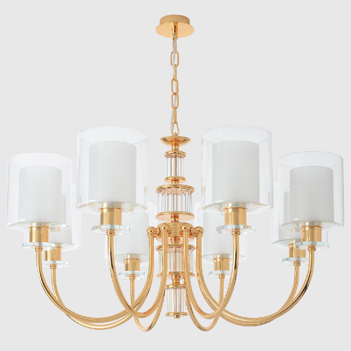 Подвесная люстра 83 см, Crystal Lux ELENA SP8 GOLD, золото