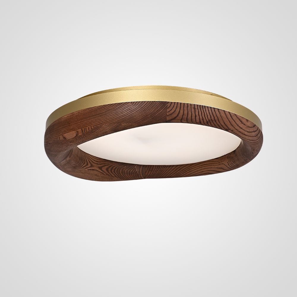 Потолочный светильник RUNIS D60 Dark brown 60*60*13 см, 1*LED*48W, 4000K, ImperiumLoft RUNIS01, Коричневый, Золотистый