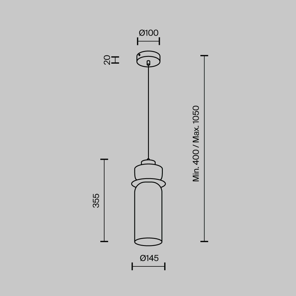 Подвесной светильник 16*37/145 см, LED 10W, 3000-6500К MODESTYLE MS.1410.120 BK черный