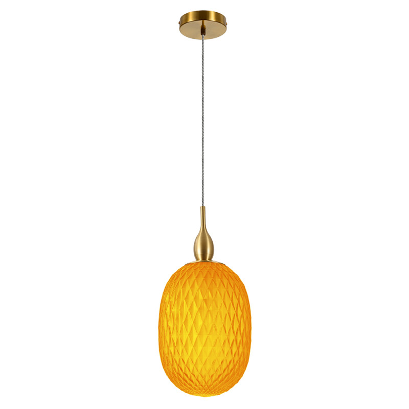 Светильник подвесной 17*22 см, 1 E14*60W,  К, Divinare Verdi 5818/07 SP-1, Латунь