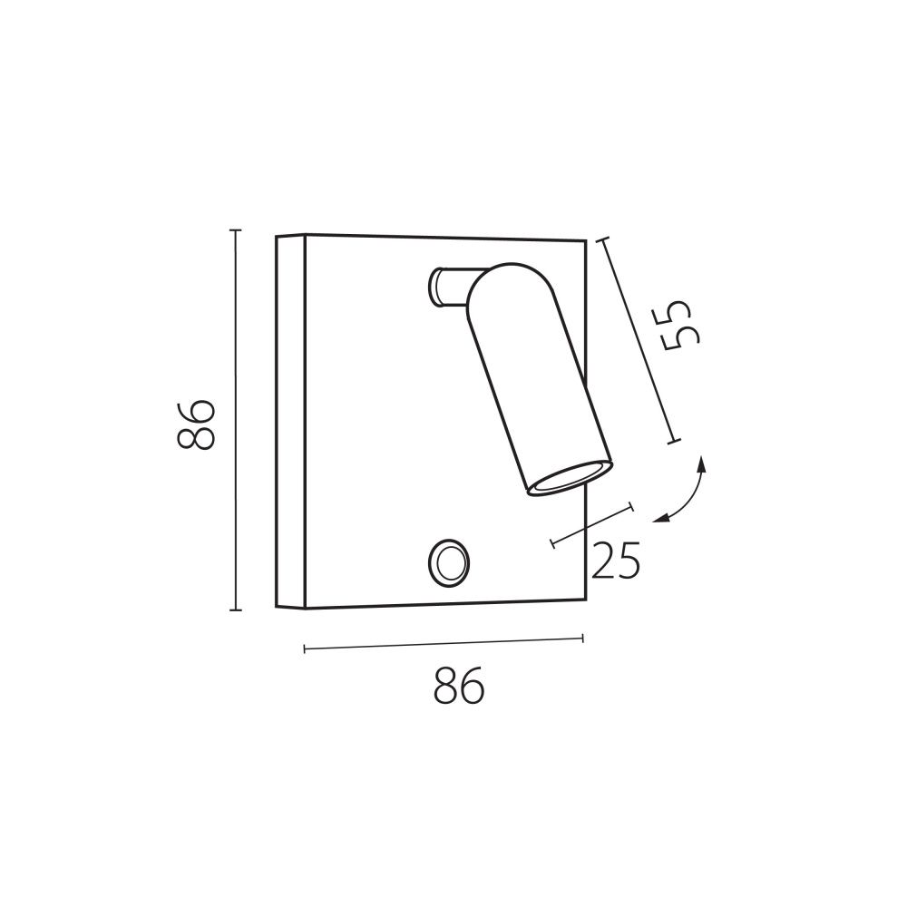Бра *8,6*8,6 см, *3W, 3000K, Lightstar Omega 200936, Белый