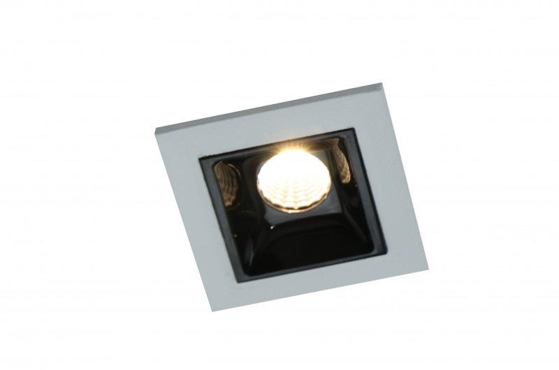 Встраиваемый светильник 5 см, 3W, 3000К, черный/белый, теплый свет, Arte Lamp Grill A3153PL-1BK, светодиодный