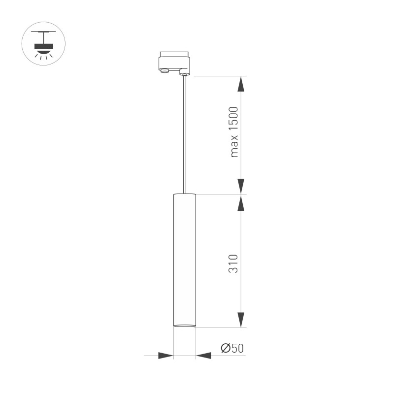 Светильник на шине Arlight 037409 5*5*150 см, 9W, белый (дневной)K,