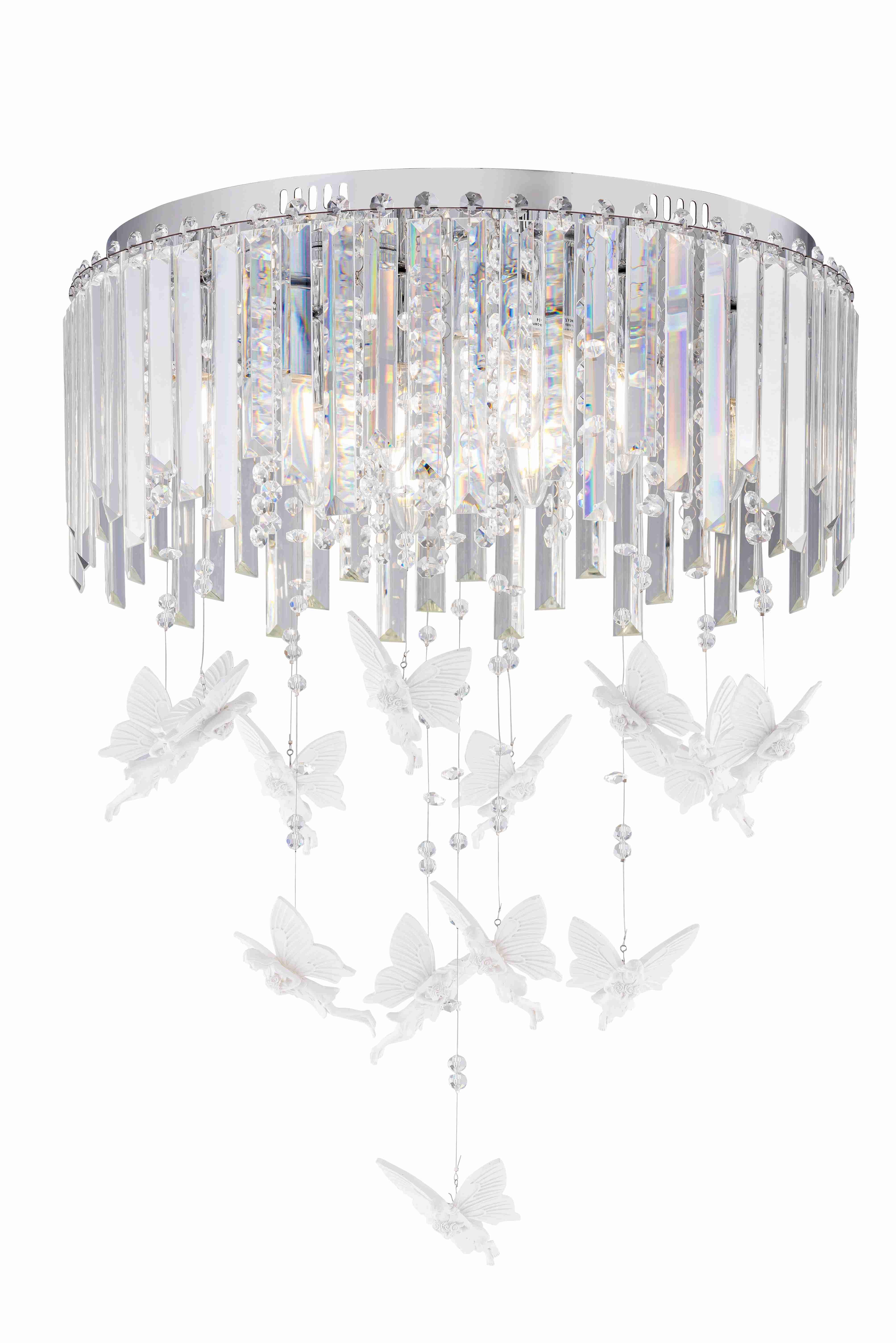 Люстра 500*650, 8*E14, 40W NewRgy Cristallo 5648R/8A CHROME+CLEAR, Хром+Прозрачный