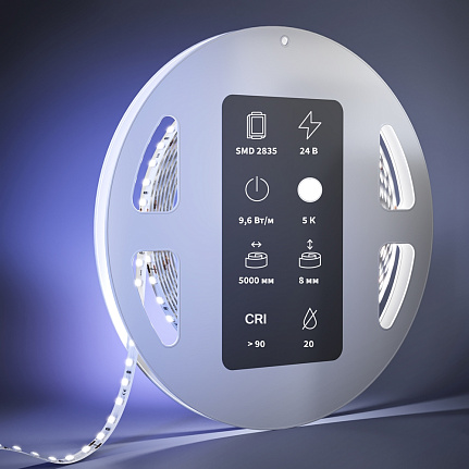 Светодиодная лента Ultra 24В 2835 9,6Вт/м 3000К 5м IP20 201038 Maytoni  Led Strip, цена за метр, отгружается по  5 м